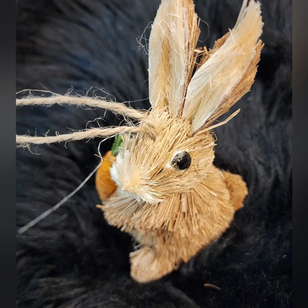 Speckled Dozen of Eggs With Carton Crate and Grass Bunny